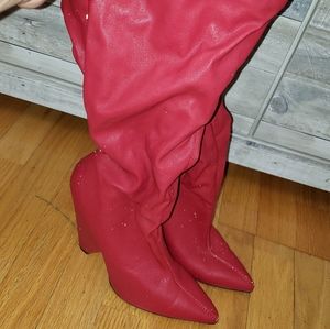 Wiley-01 Red Slouchy Boot